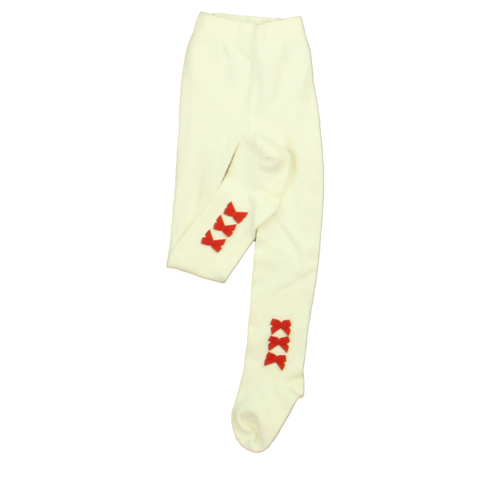 Janie and Jack Girls White | Red Bows Tights size: 6-12 Months